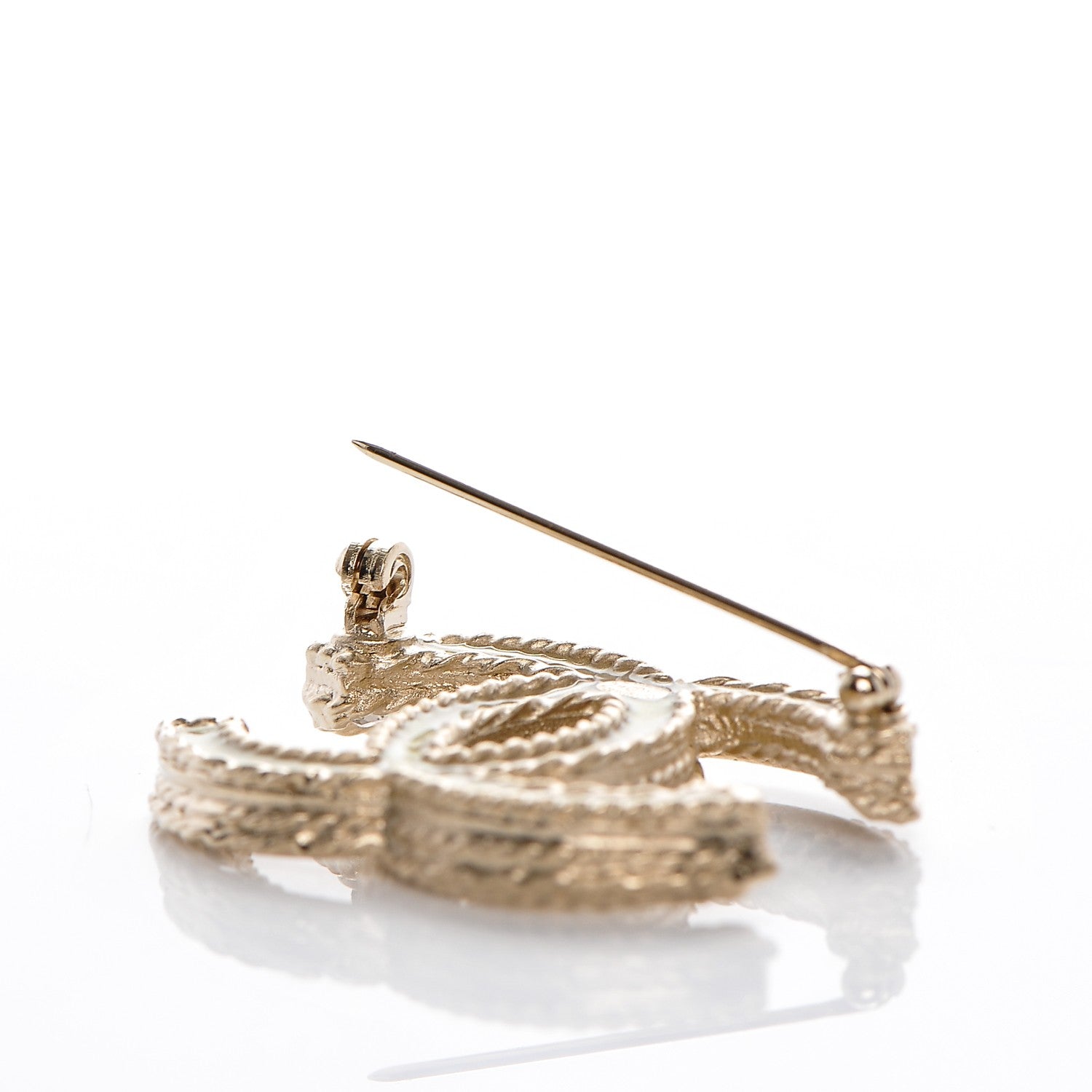 Chanel Crystal CC Brooch Light Gold 4 of 5