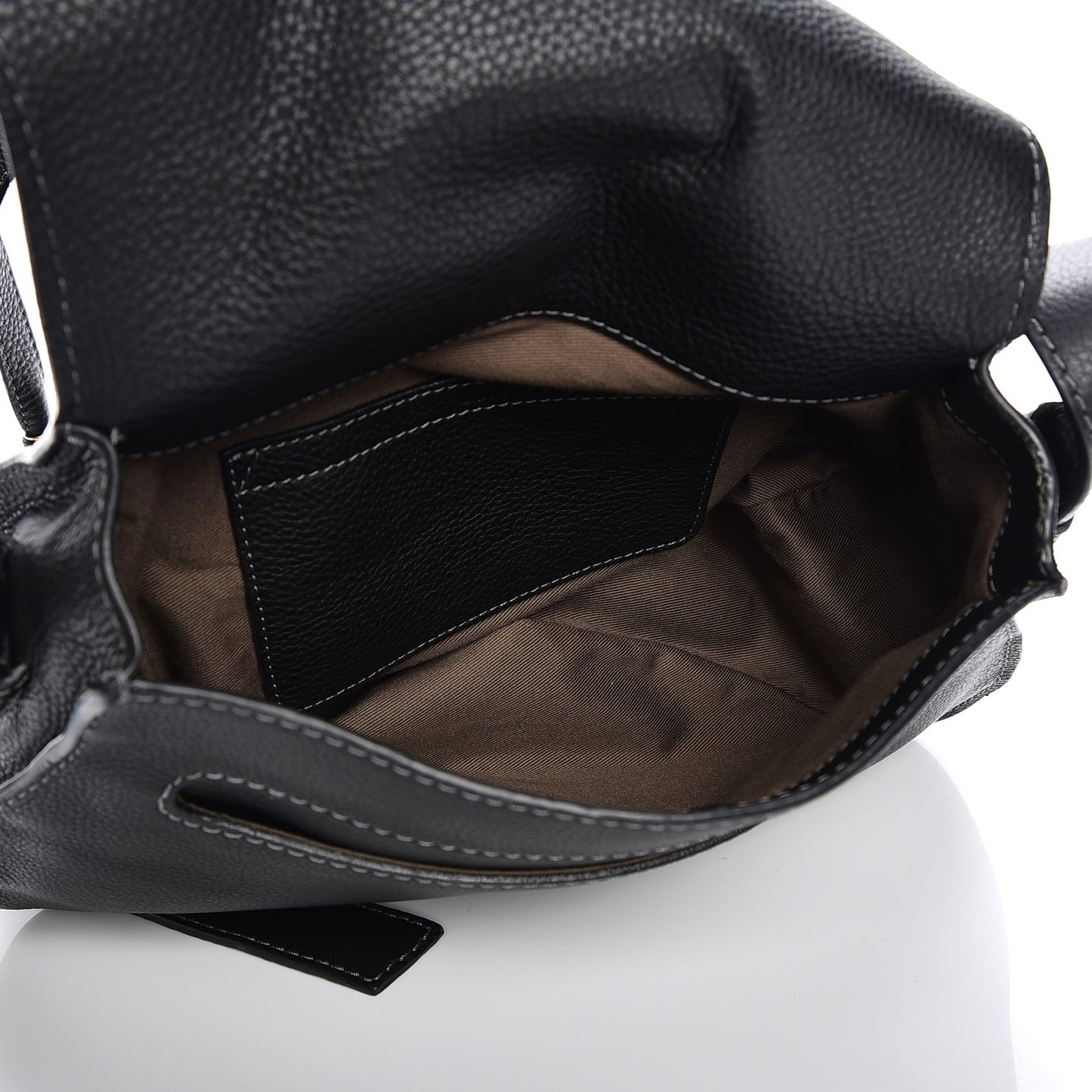Calfskin Medium Marcie Round Crossbody Bag Black