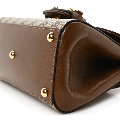 Gucci GG Supreme Monogram Azalea Calfskin Mini Horsebit 1955 Top Handle Flap Bag Beige Ebony Brown Sugar 10 of 10