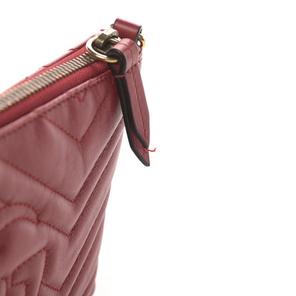 Gucci Calfskin Matelasse Mini GG Marmont Chain Bag Hibiscus Red 11 of 12