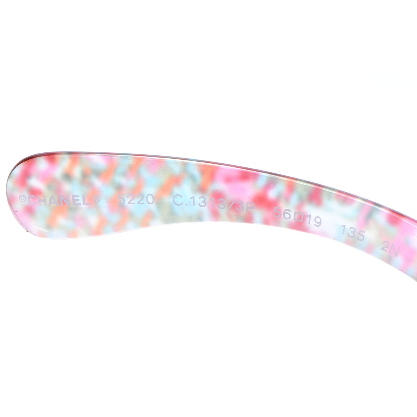 Acetate Multicolor Tweed CC Sunglasses 5220 Pink