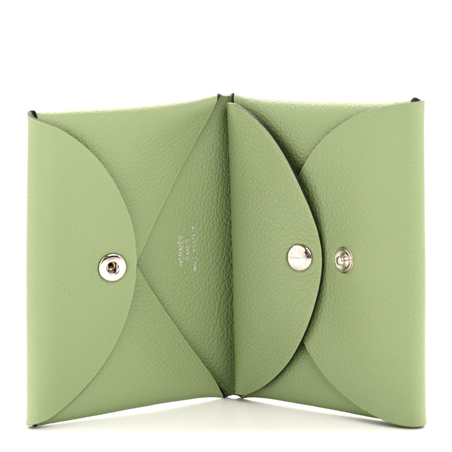 Hermes Evercolor Calvi Duo Card Case Vert Criquet 5 of 8