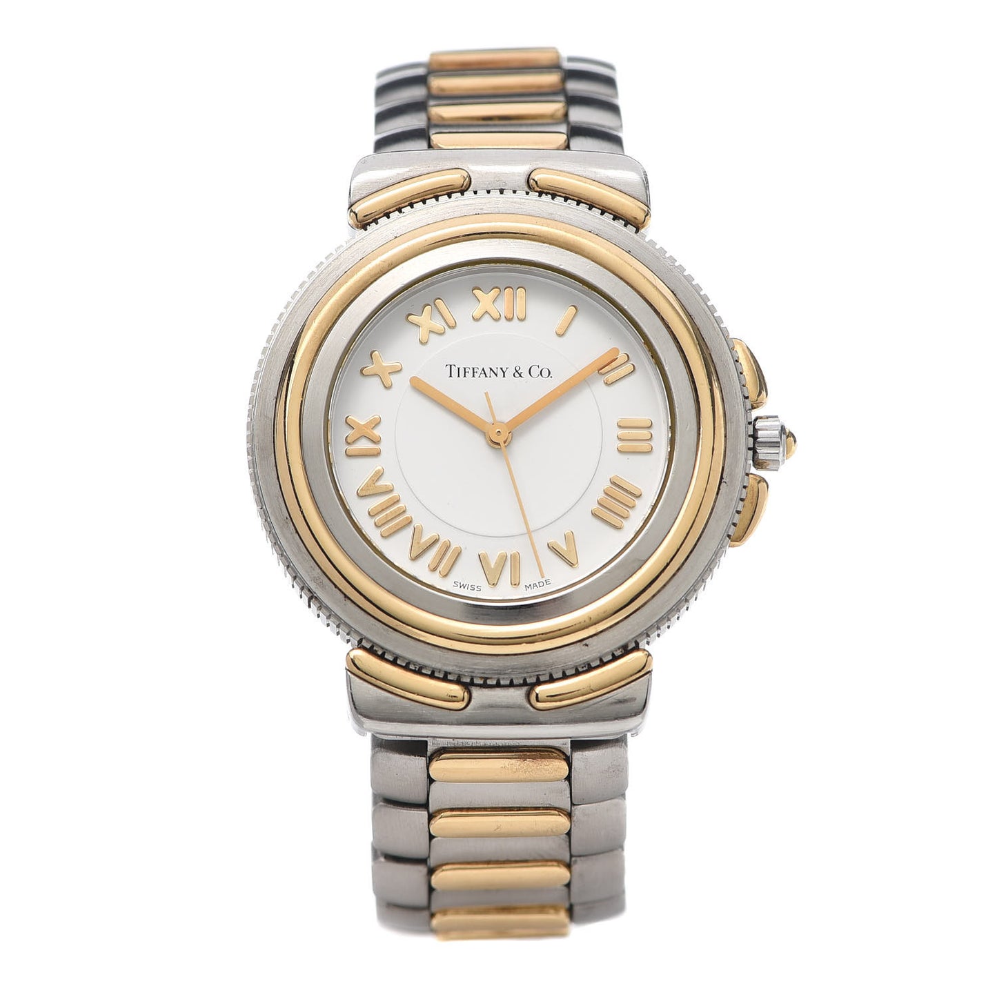 Stainless Steel 18K Yellow Gold 34mm Intaglio Quartz Watch