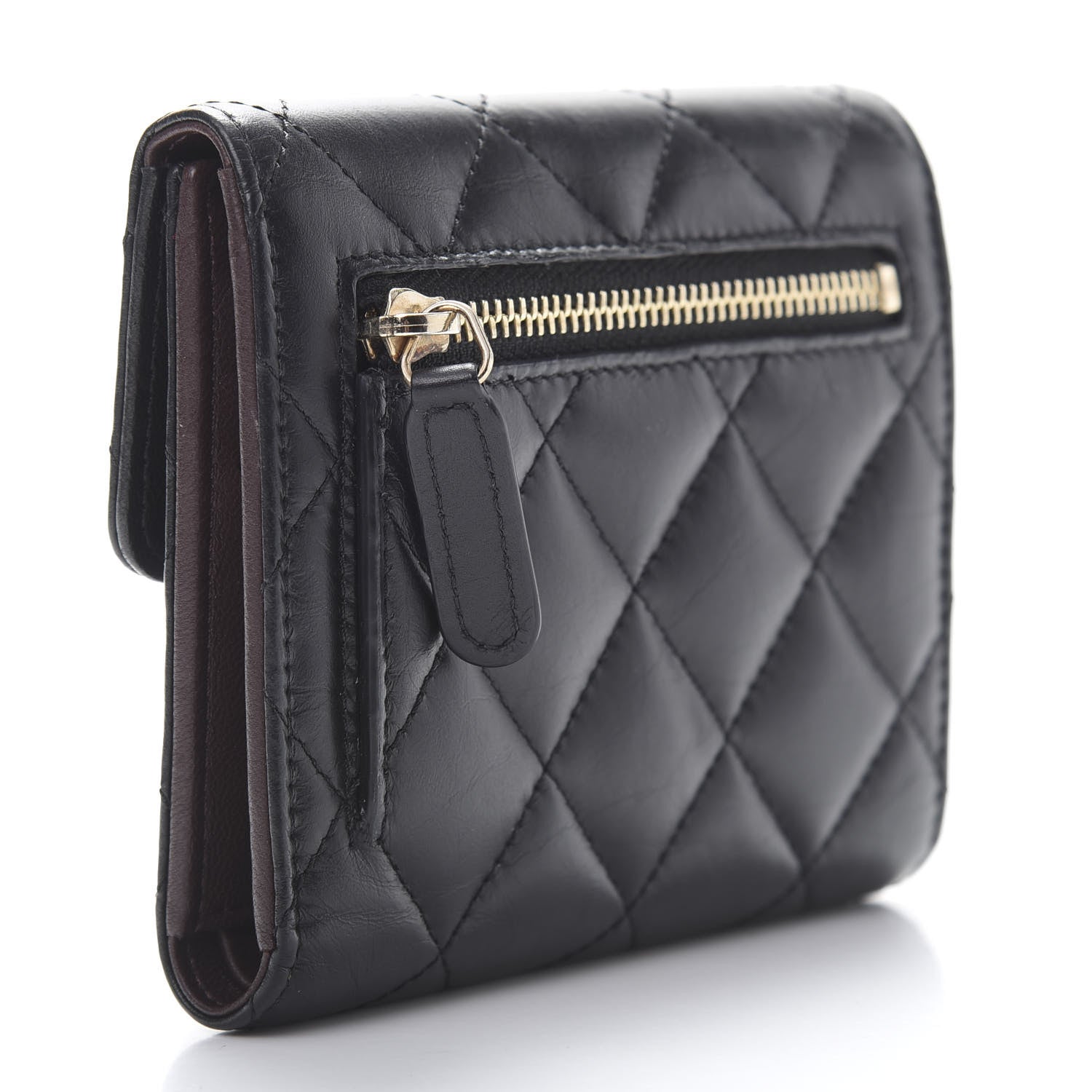 Chanel Aged Calfskin Quilted Reissue Compact Wallet Black 3 of 10