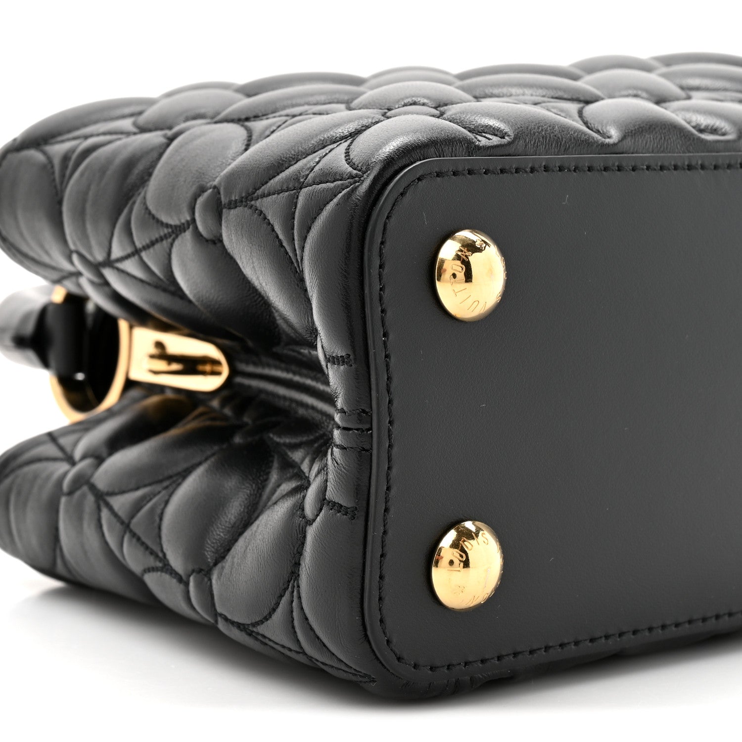 Louis Vuitton Lambskin Quilted Flower Capucines East West MM Black 11 of 12