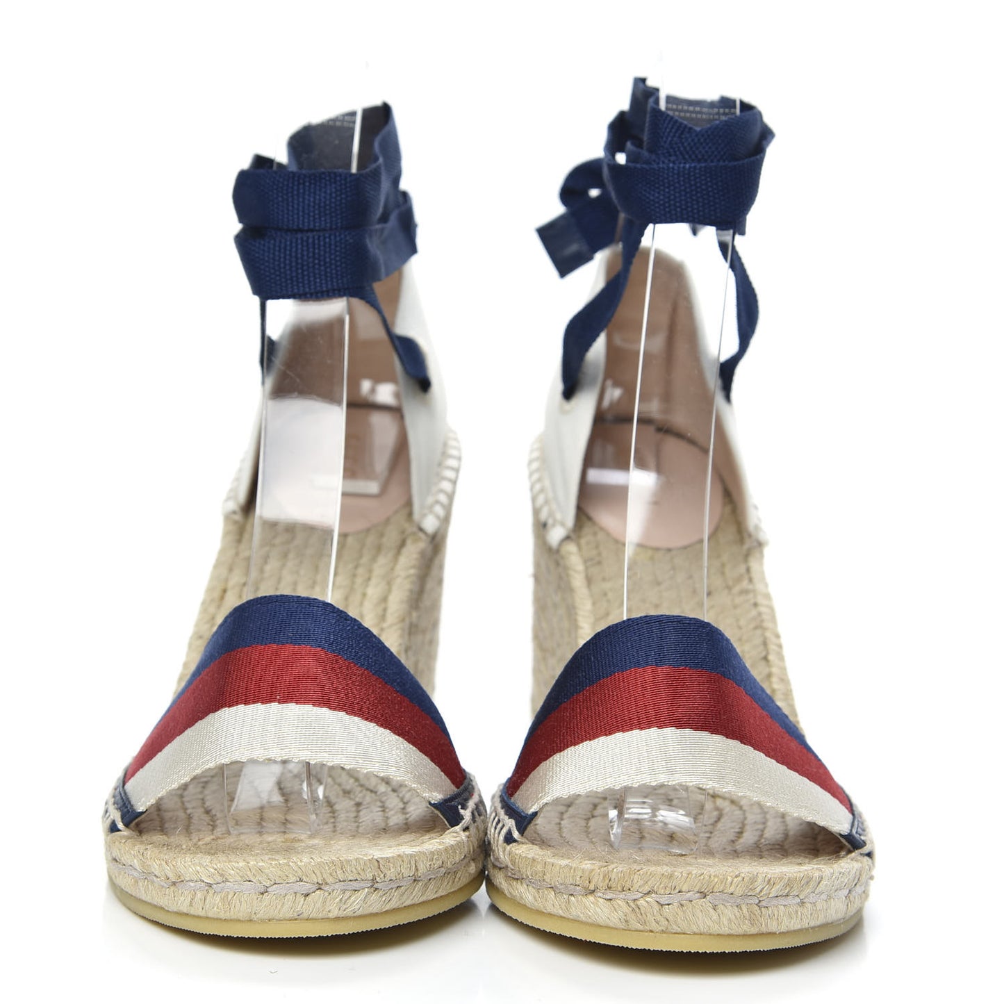 Canvas Sylvie Web Ankle Wrap Espadrille Wedge Sandals 39.5 Mystic White Hibiscus Red Maritime