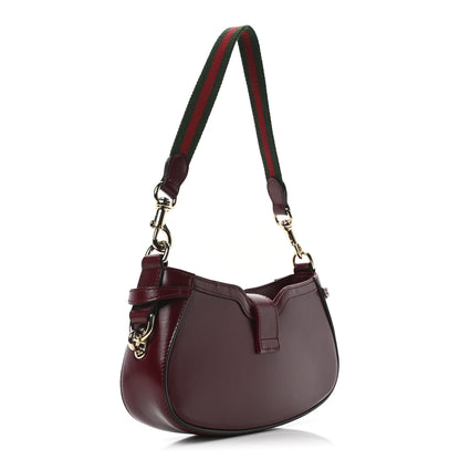 Gucci Calfskin Mini Moon Side Shoulder Bag Rosso Ancora 3 of 10