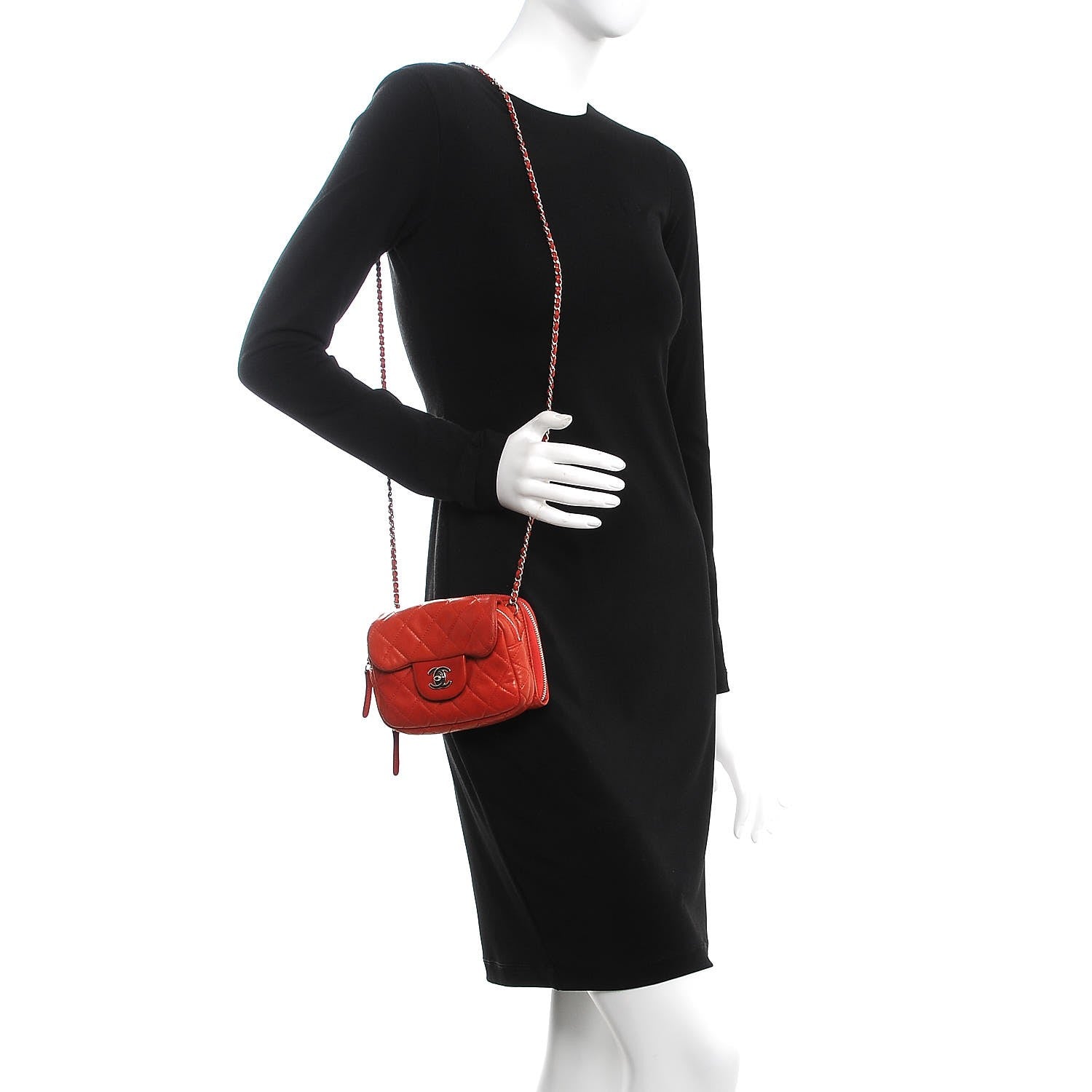 Chanel Lambskin Quilted New Mini Flap Red 2 of 12