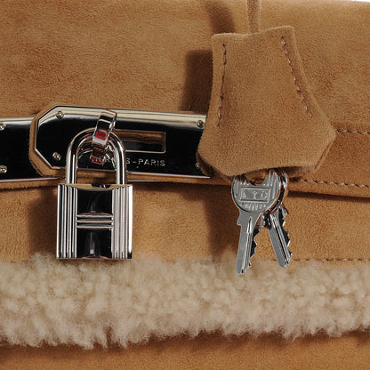 Hermes Veau Doblis Suede Mouton Shearling Teddy Plush Kelly Retourne 40 Alezan 11 of 11