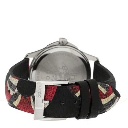 Gucci Stainless Steel Calfskin 38mm Le Marche Des Merveilles Snake Quartz Watch Black 3 of 4