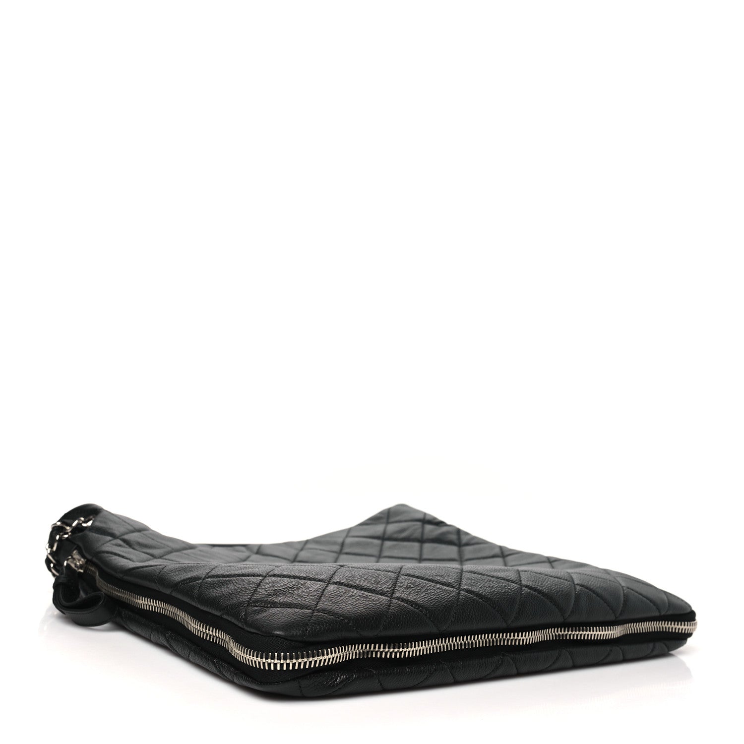 Chanel Caviar Quilted Expandable Zip Hobo Black 4 of 10