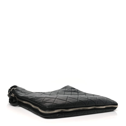 Chanel Caviar Quilted Expandable Zip Hobo Black 4 of 10
