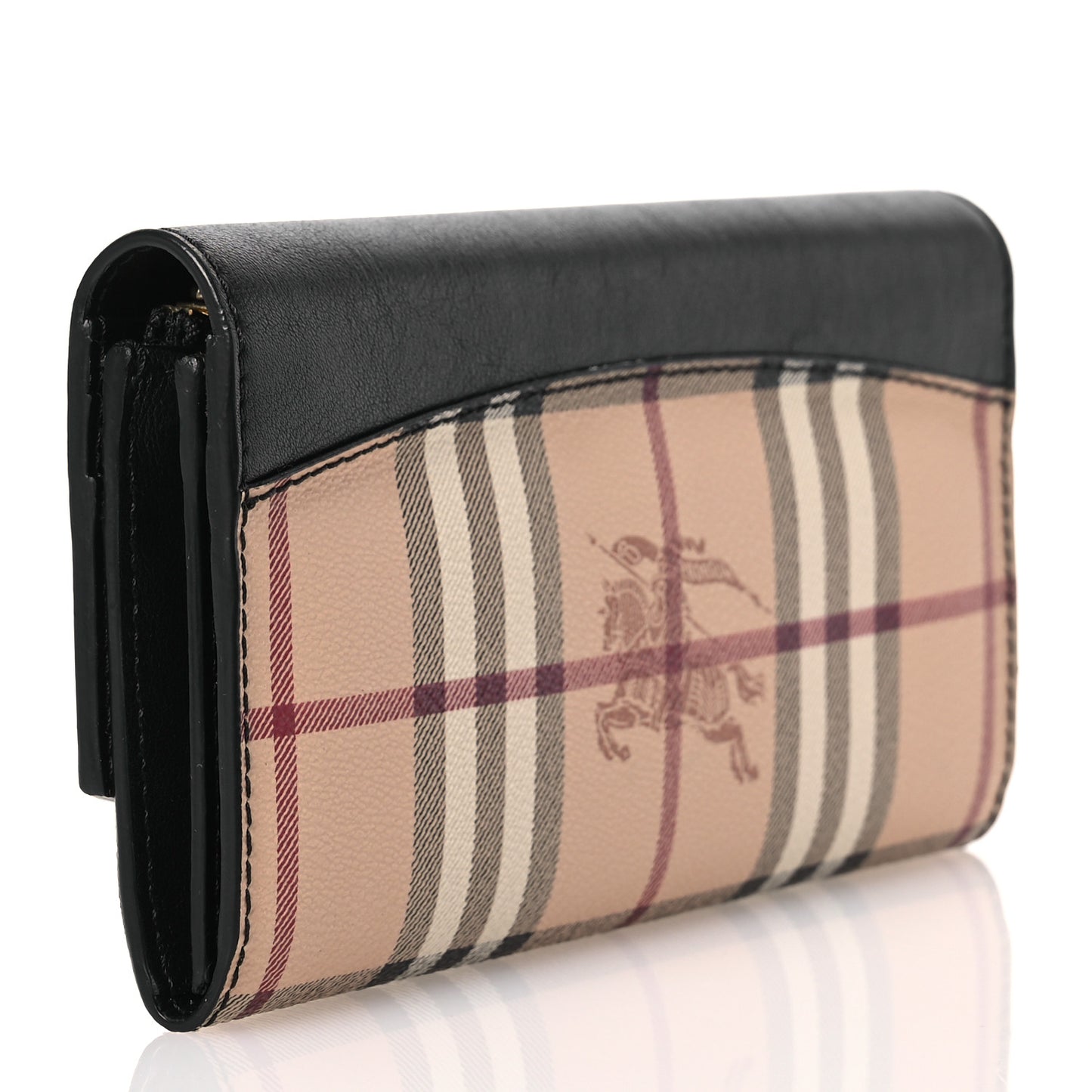 Calfskin Horseferry Check Porter Continental Wallet Black