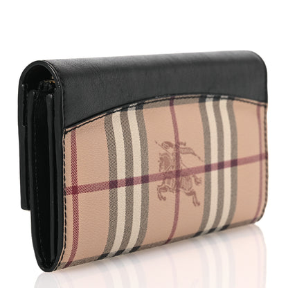 Burberry Calfskin Horseferry Check Porter Continental Wallet Black 3 of 13