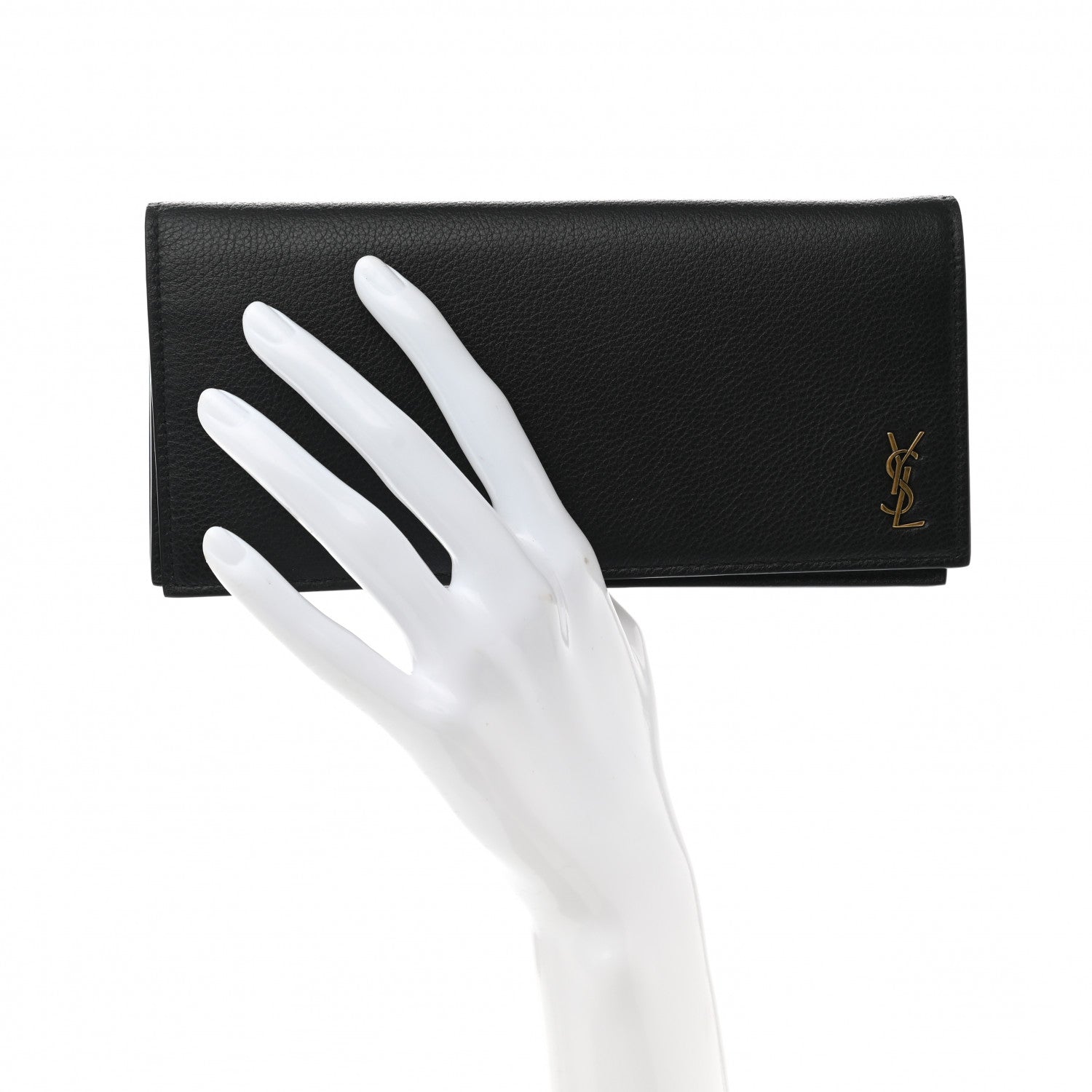 Saint Laurent Calfskin Tiny Monogram Cassandre Wallet Black 2 of 7