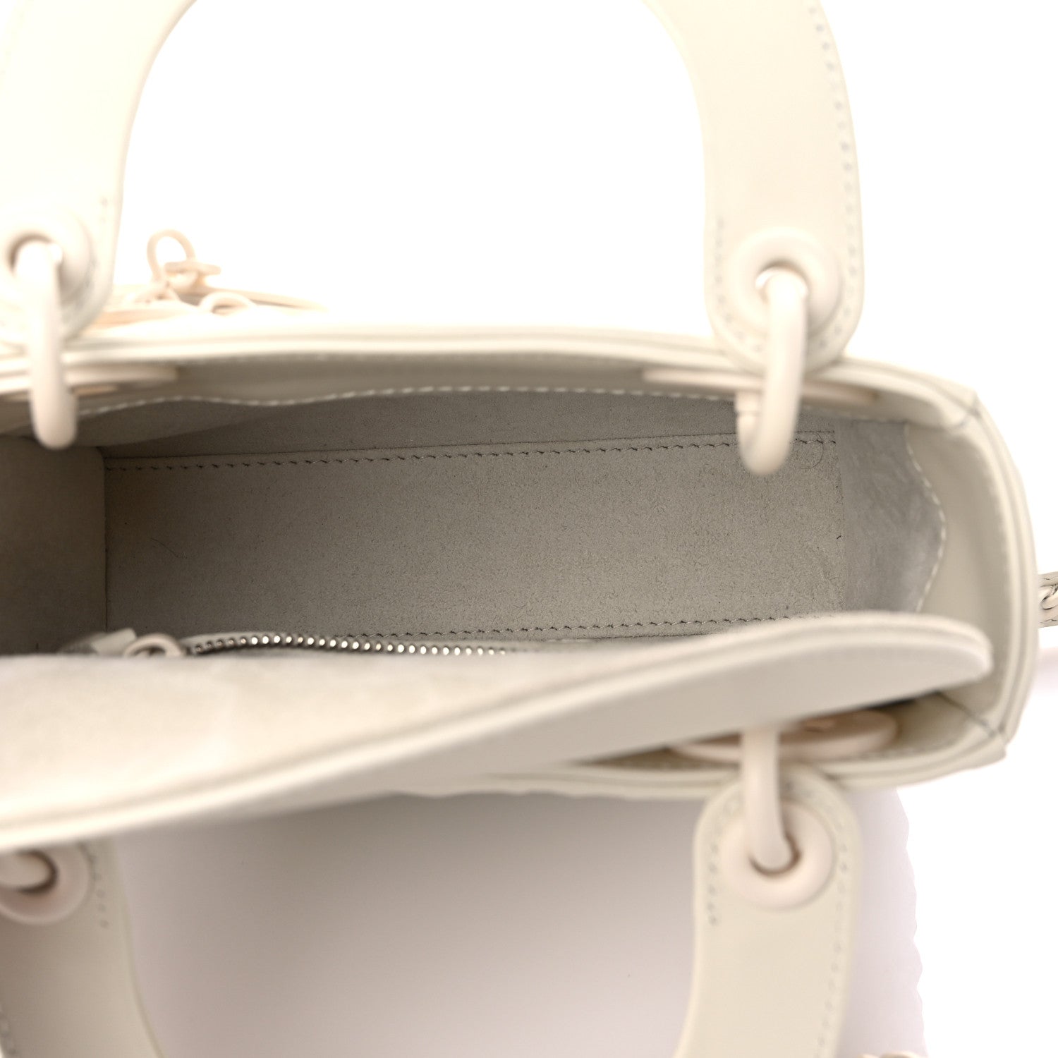 Christian Dior Calfskin Cannage Diamond Mini Lady Dior White 5 of 10