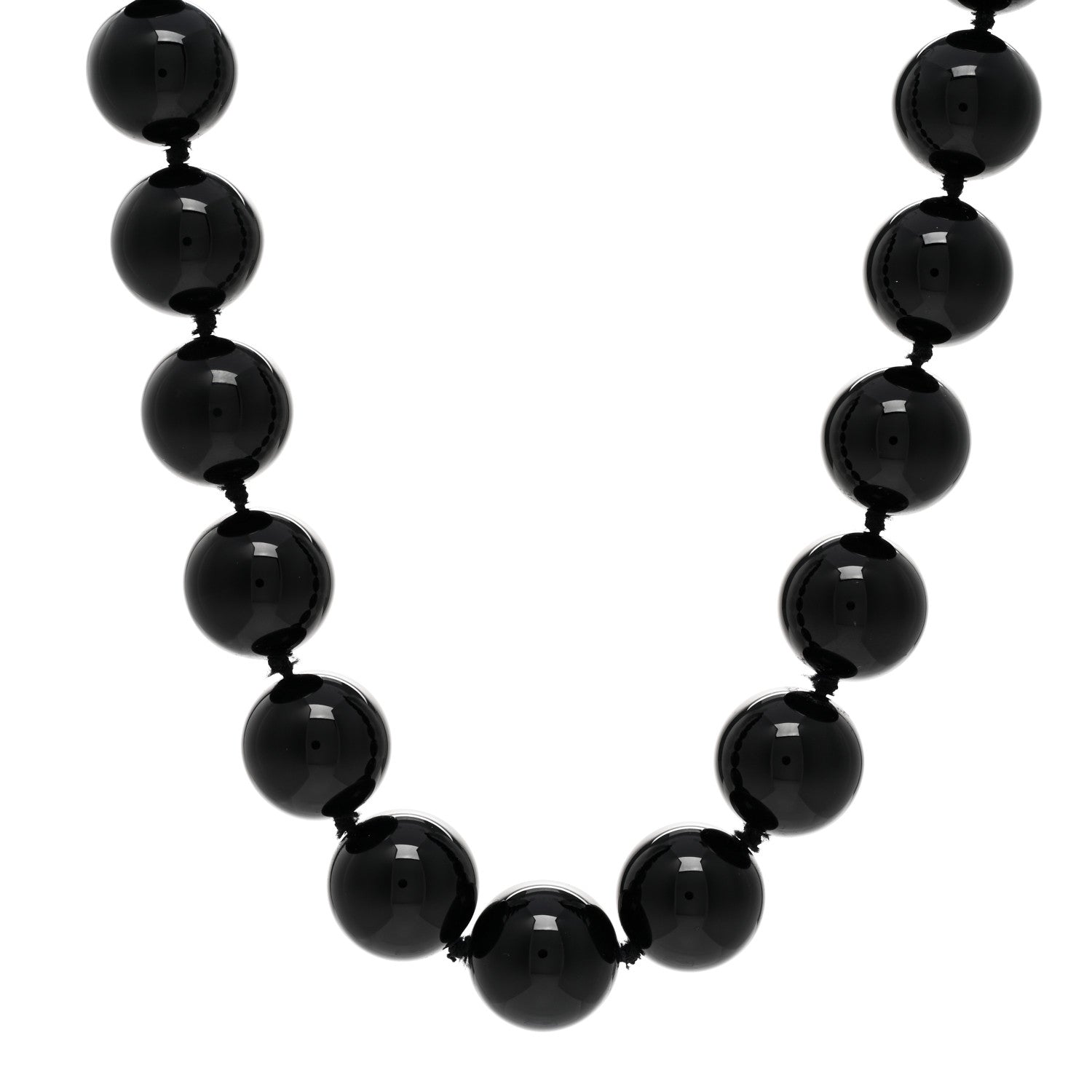 Tiffany Sterling Silver Black Onyx 18mm Paloma Picasso Bead Necklace 1 of 4