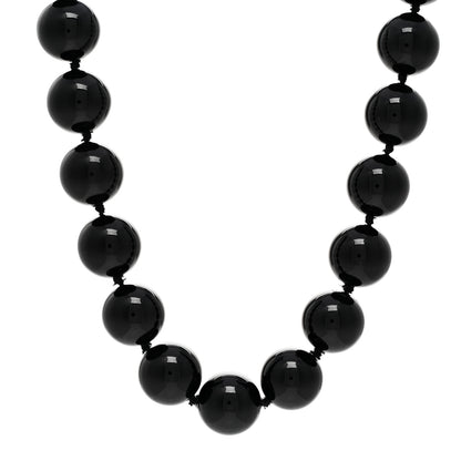 Tiffany Sterling Silver Black Onyx 18mm Paloma Picasso Bead Necklace 1 of 4