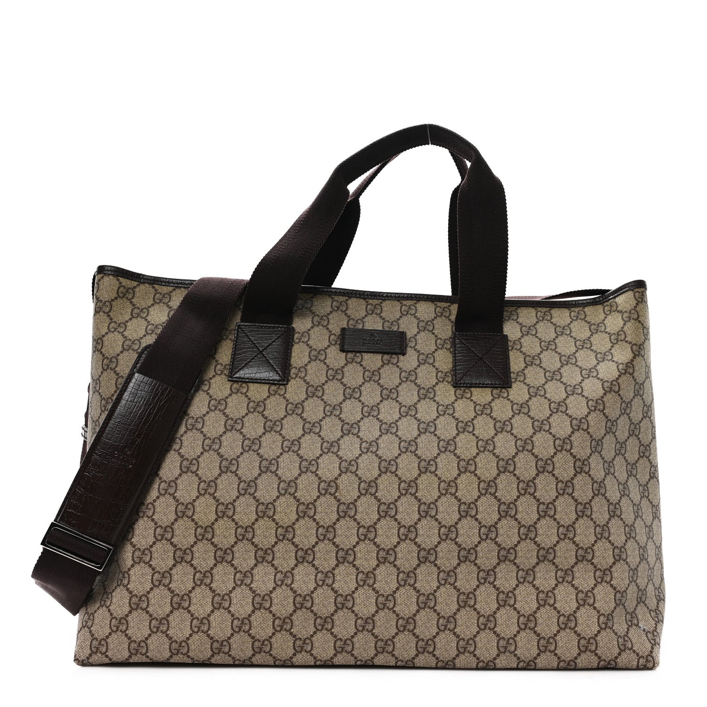 GG Plus Monogram Travel Bag Dark Brown