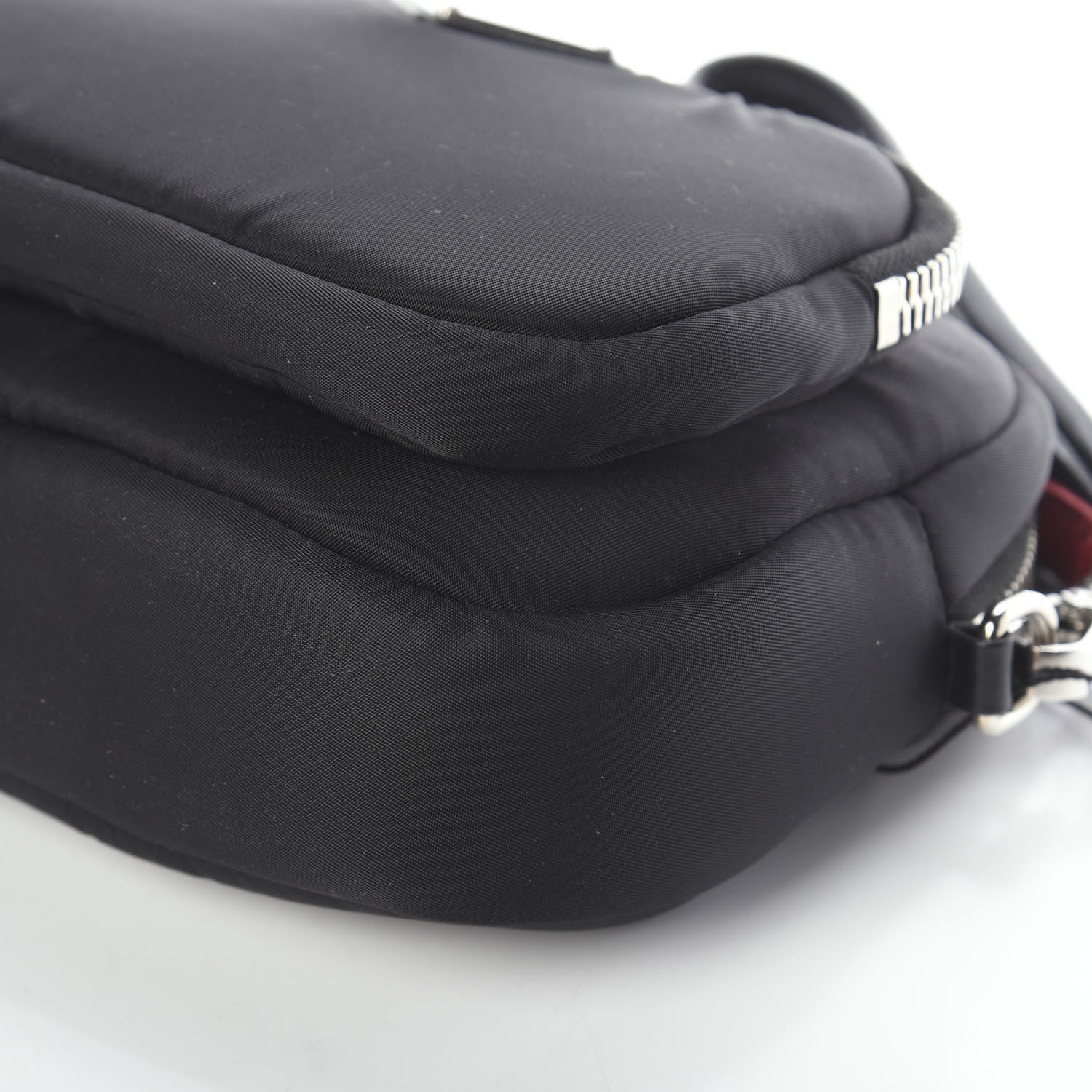 Prada Tessuto Nylon Pocket Wristlet Pouch Black Fuoco 5 of 5