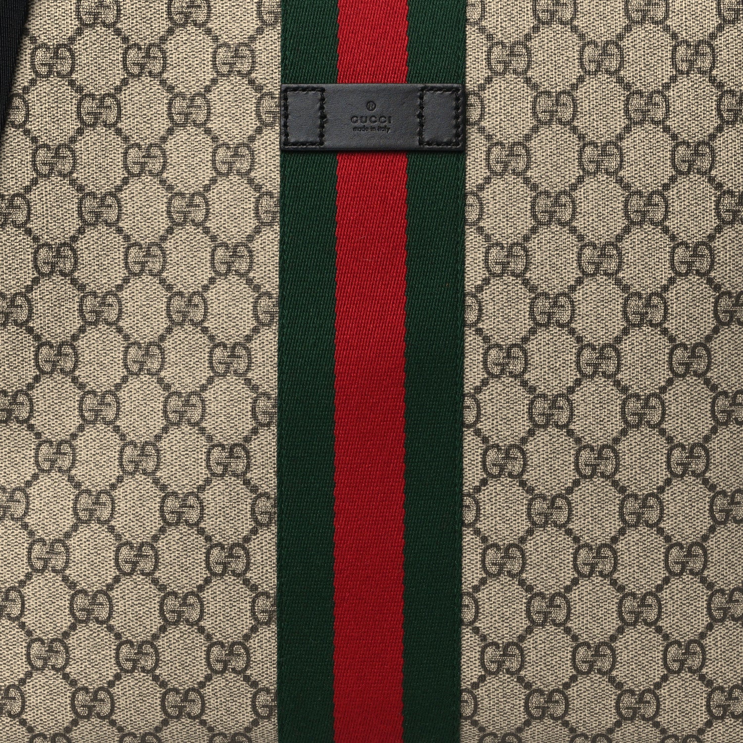 Gucci GG Supreme Monogram Web Messenger Bag Black 8 of 10