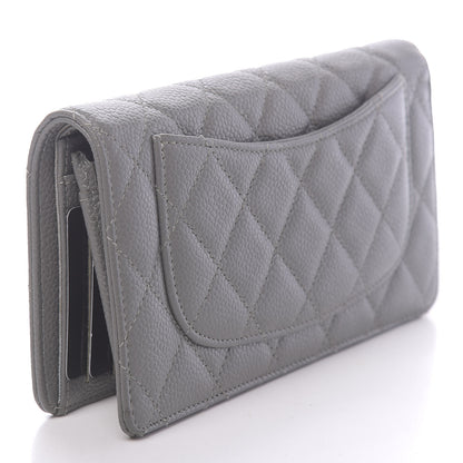 Chanel Caviar Quilted Yen Wallet Grey 3 of 9