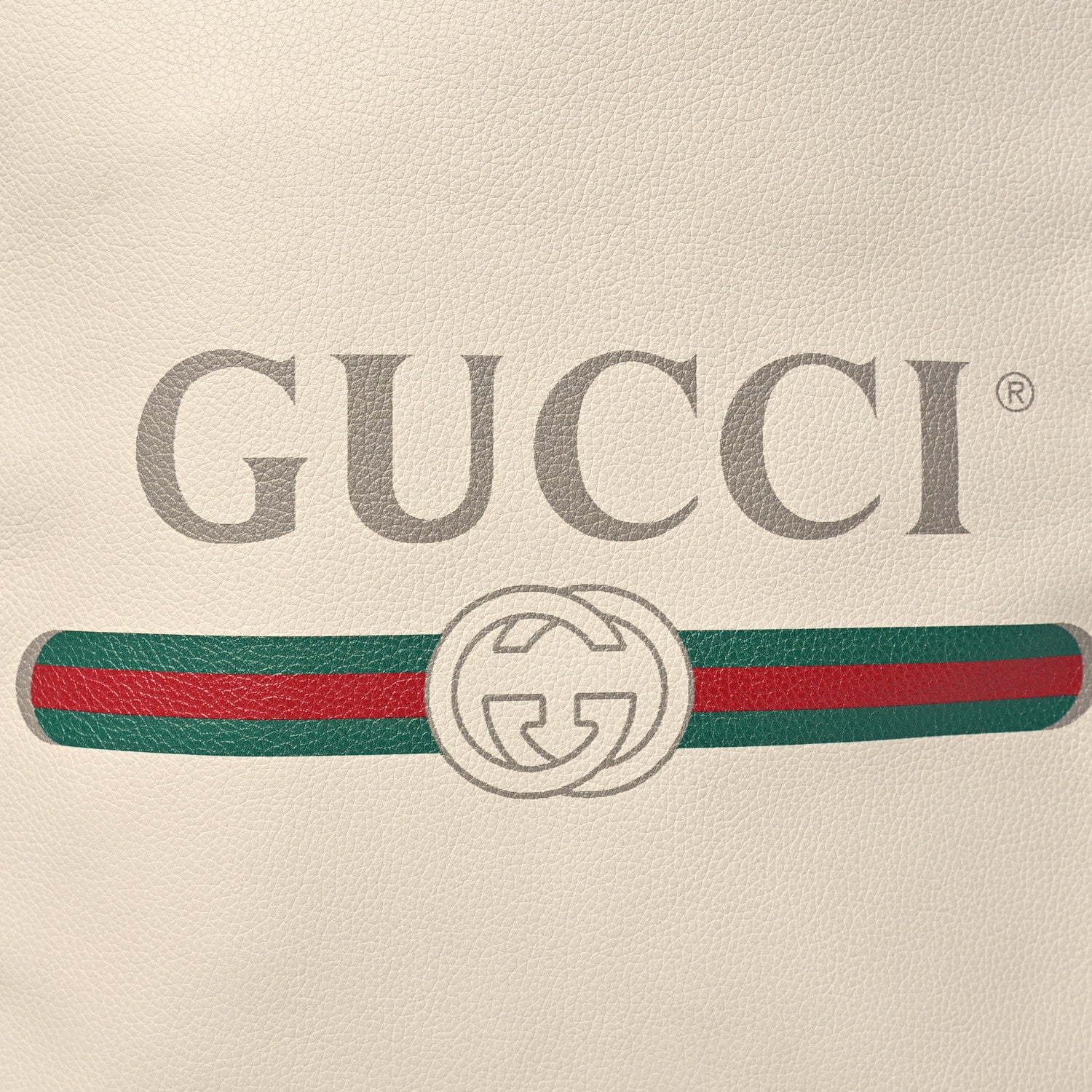 Gucci Calfskin Logo Drawstring Backpack Mystic White 9 of 11