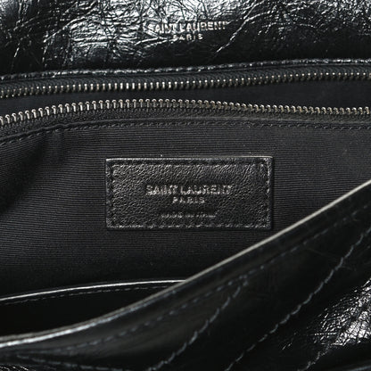 Saint Laurent Crinkled Calfskin Matelasse Monogram Large Niki Chain Satchel Black 5 of 9