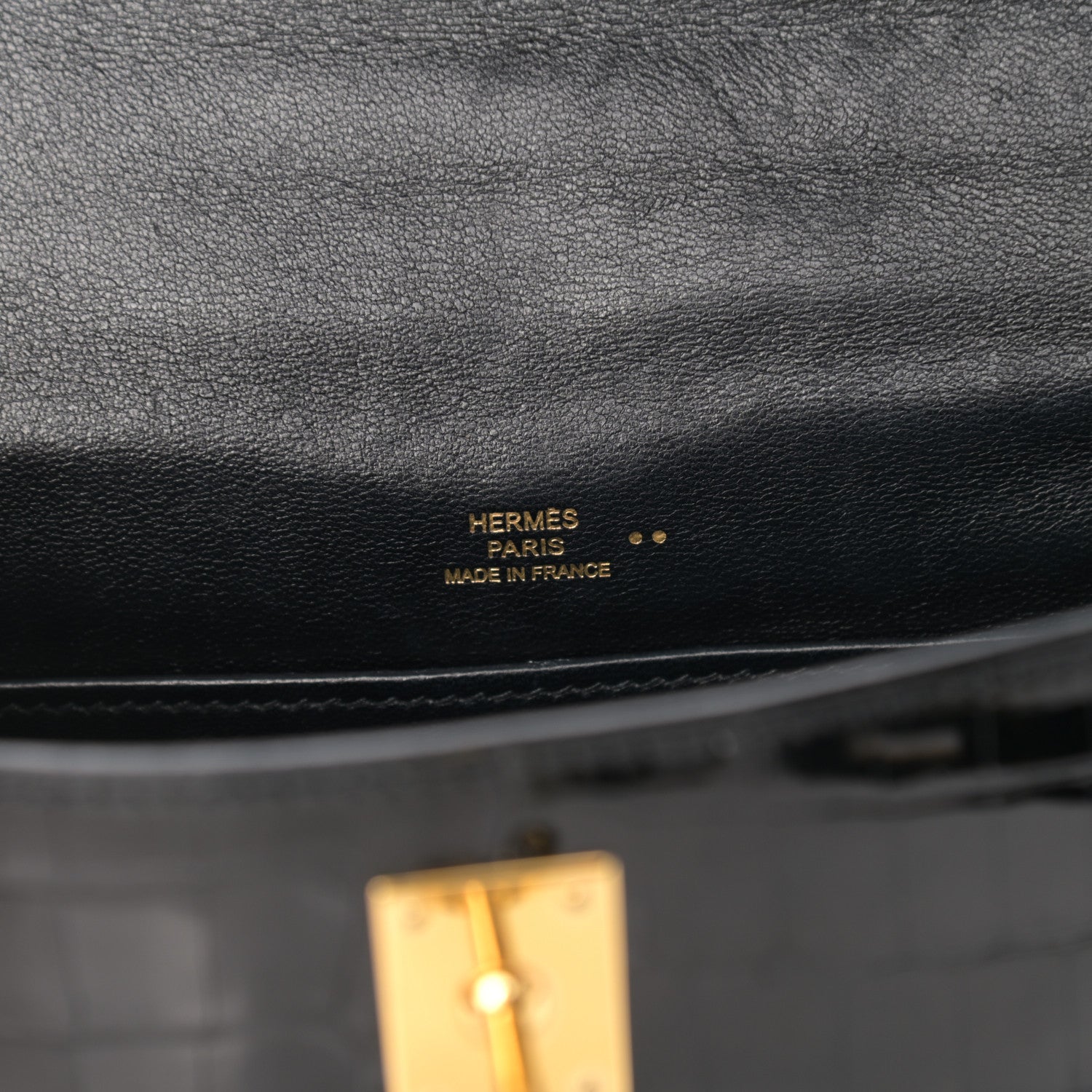 Hermes Shiny Niloticus Crocodile Kelly Pochette Black 6 of 11