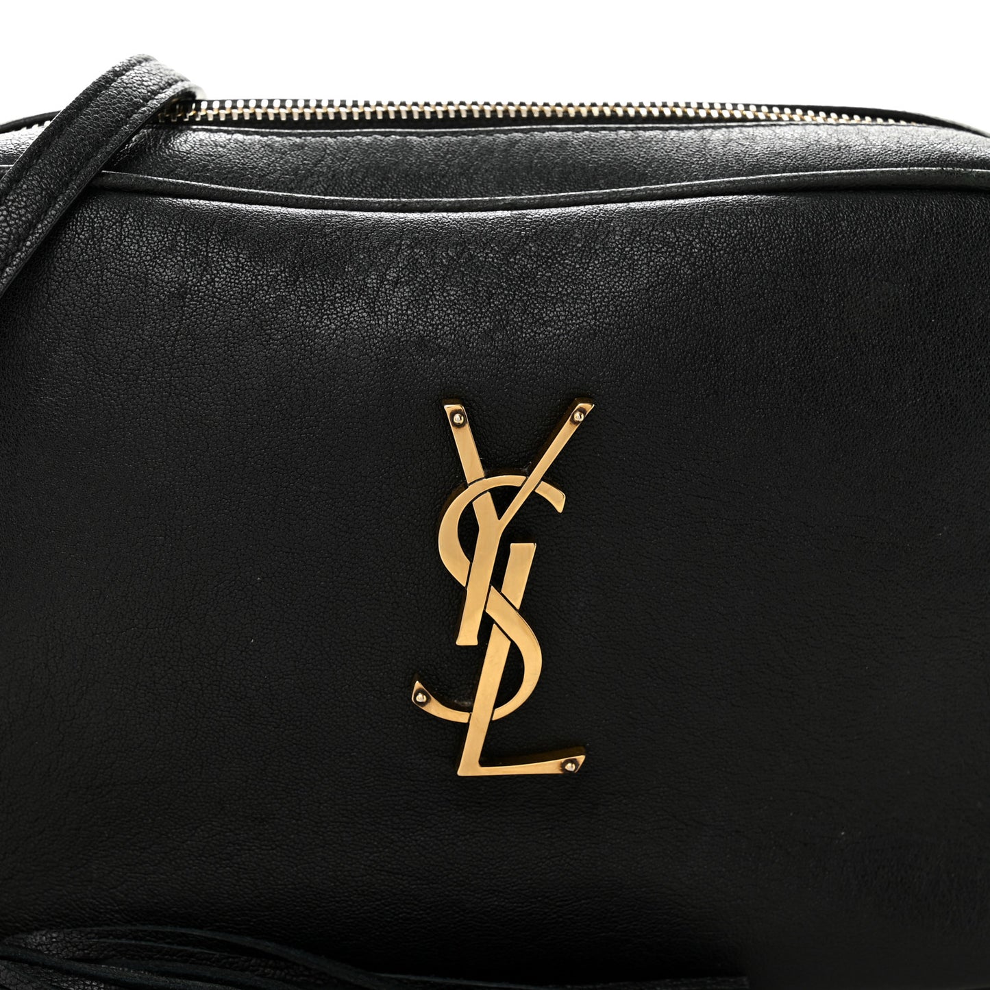 Grained Lambskin Monogram Lou Camera Bag Black