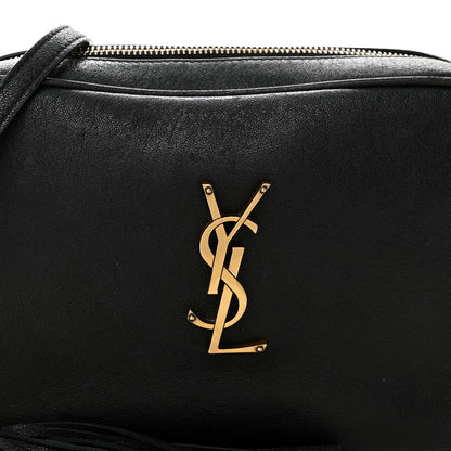Saint Laurent Grained Lambskin Monogram Lou Camera Bag Black 8 of 12