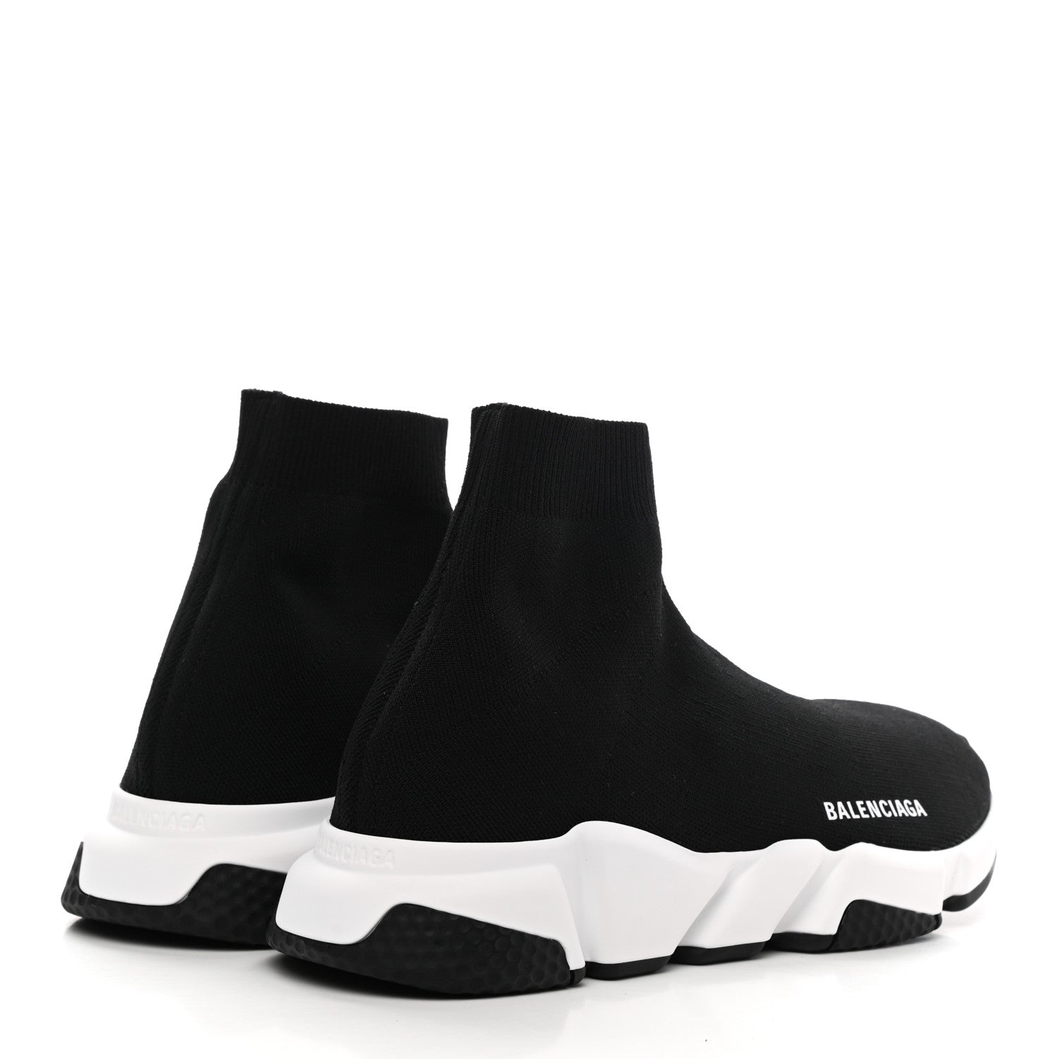 Balenciaga Neoprene Knit Womens Speed Sneakers 41 Black White 4 of 8