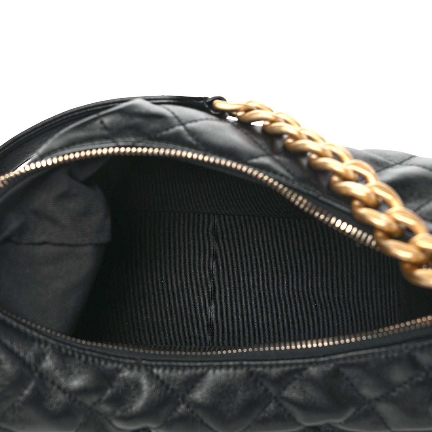 Chanel Shiny Lambskin Quilted Trendy Pockets Hobo Black 5 of 10