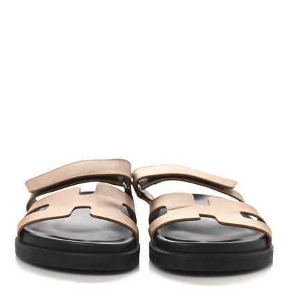 Hermes Calfskin Womens Chypre Sandals 36.5 Naturel 3 of 10
