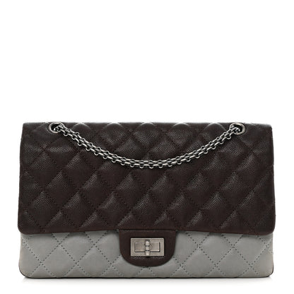 Chanel Caviar Iridescent Calfskin Quilted 2.55 Reissue 226 Flap Brown Grey 1 of 18