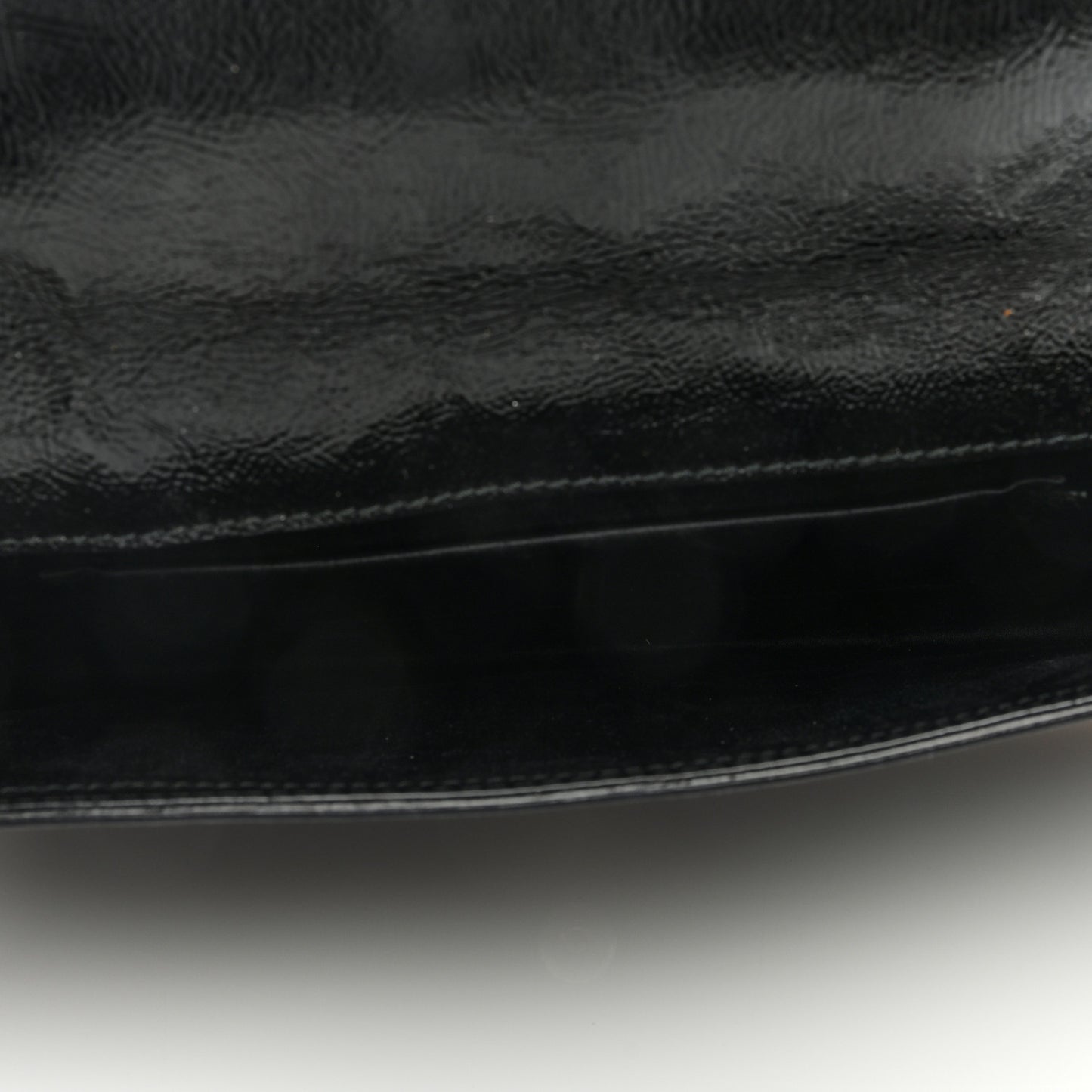 Textured Patent Monogram Large Belle De Jour Clutch Black