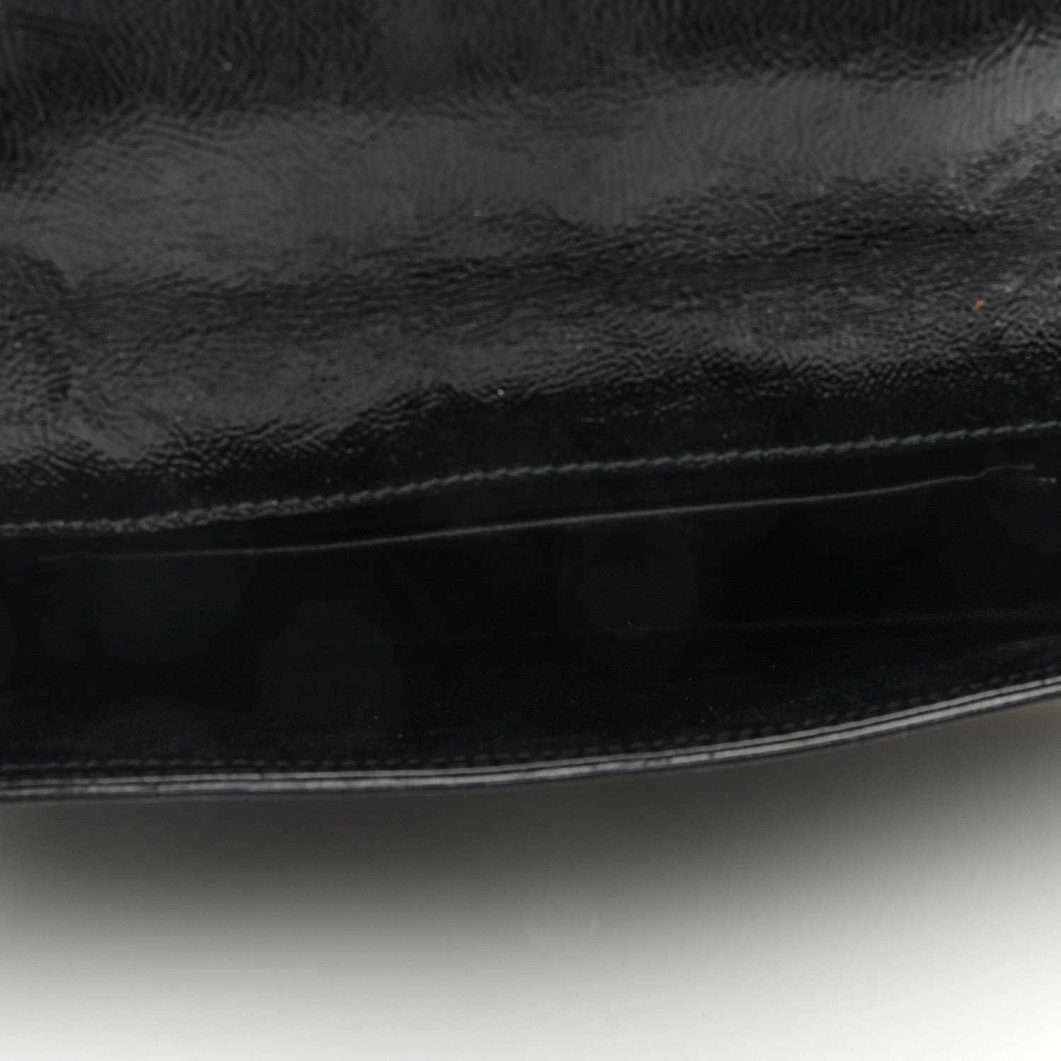 Saint Laurent Textured Patent Monogram Large Belle De Jour Clutch Black 5 of 6