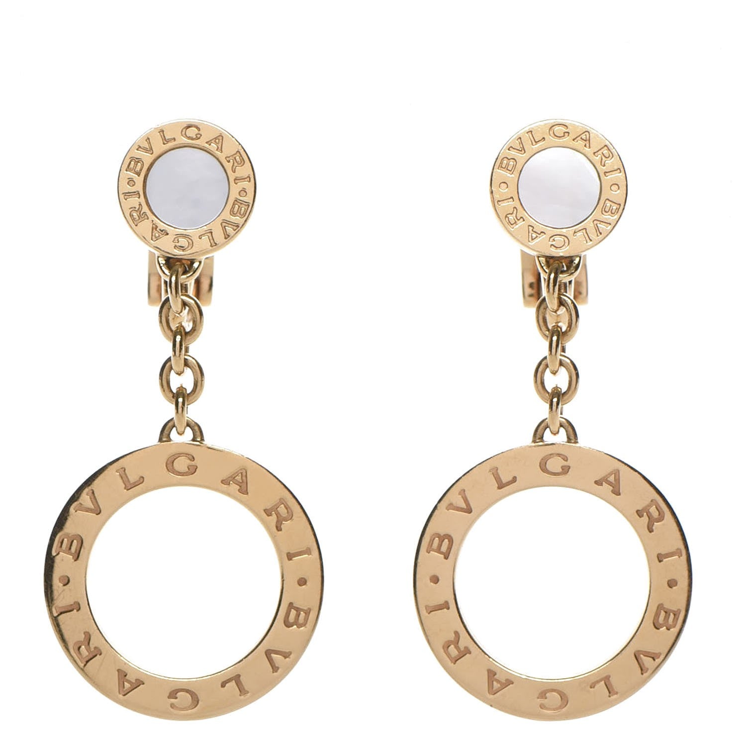 Bulgari 18K Yellow Gold Mother Of Pearl BVULGARI BVULGARI Drop Earrings 1 of 5