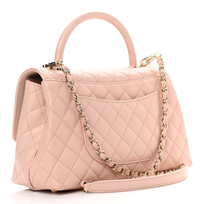 Chanel Caviar Quilted Small Coco Handle Flap Light Pink 3 of 10