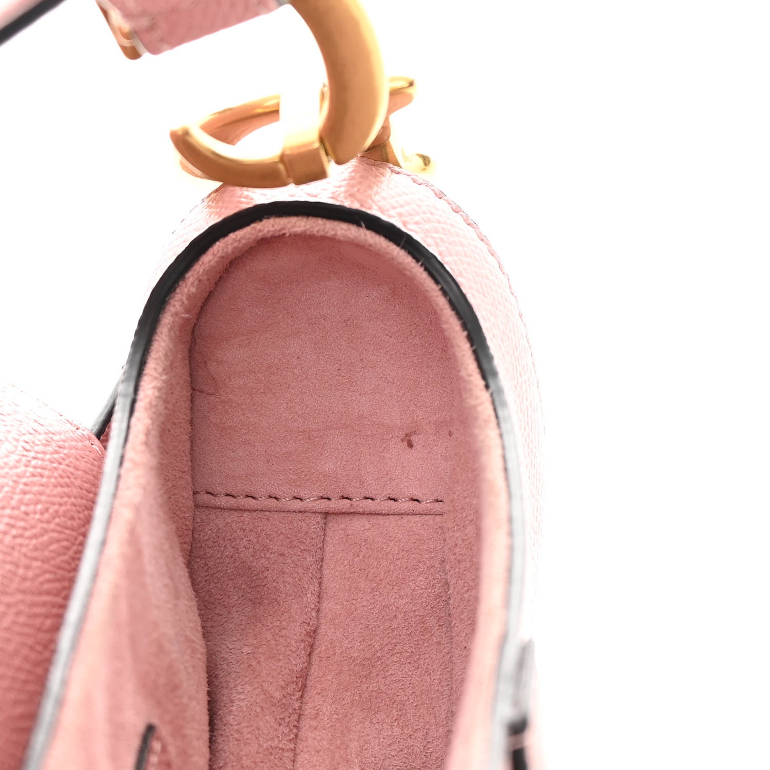 Christian Dior Grained Calfskin Mini Saddle Bag With Strap Pink 12 of 13