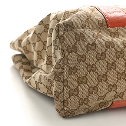 Gucci Monogram Medium Bamboo Bar Tote Coral 9 of 11