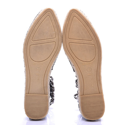 Givenchy Lambskin Ankle Chain Maremma Espadrilles 38 Black 5 of 9