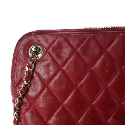 Chanel Lambskin Quilted Shoulder Bag Red 17 of 26