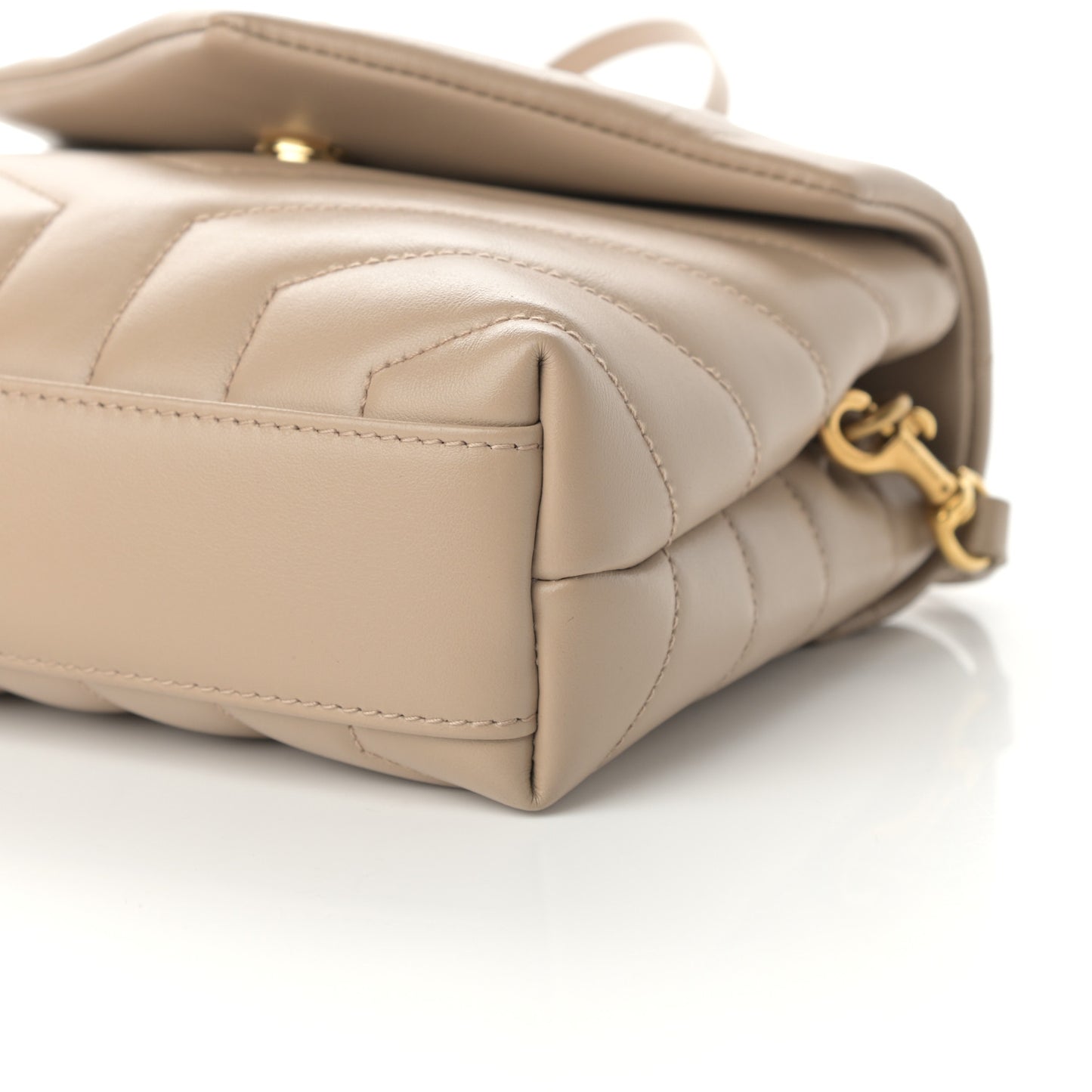 Calfskin Y Quilted Monogram Toy Loulou Crossbody Bag Dark Beige