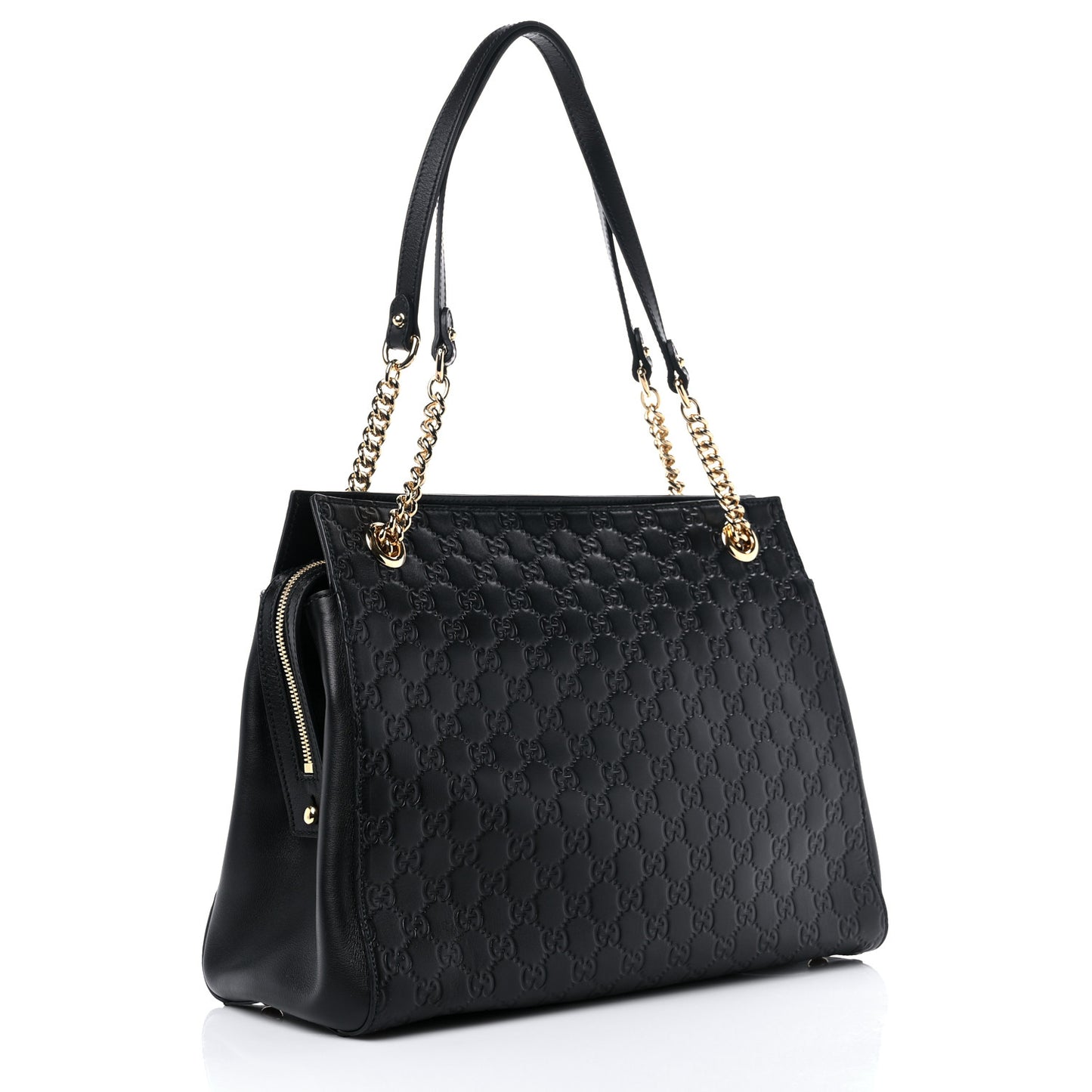 Guccissima Signature Large Shoulder Tote Bag Black