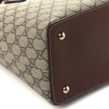 Gucci GG Supreme Monogram Linea A Foldover Tote Brown 5 of 12