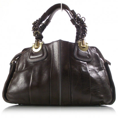 Chloe Leather Heloise Satchel Chocolate 1 of 12