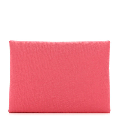 Hermes Epsom Calvi Duo Card Case Rose Azalee 1 of 7