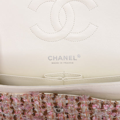 Chanel Tweed Quilted Medium Double Flap Pink Gold 6 of 8