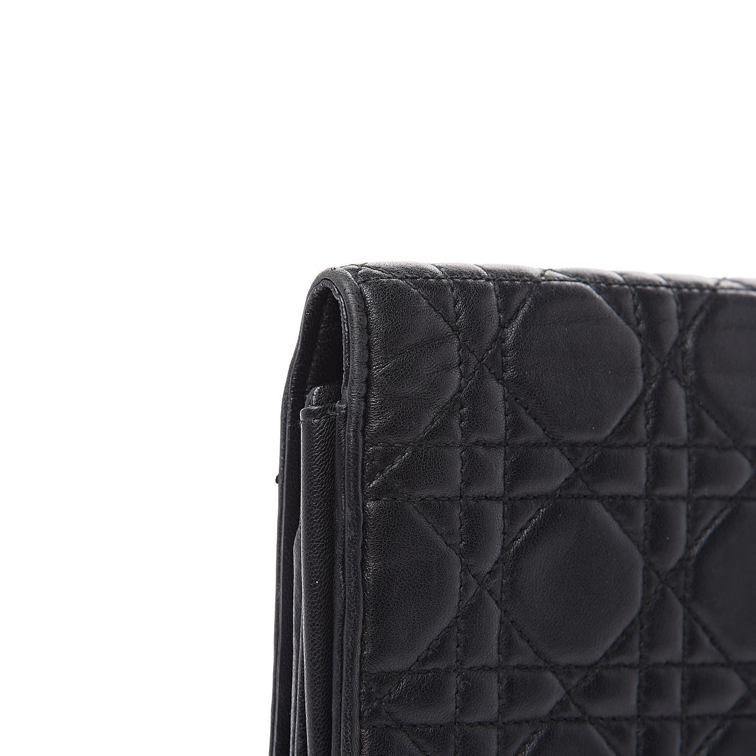 Christian Dior Lambskin Cannage Clutch Black 10 of 11